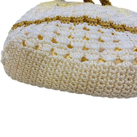 #4706 Hand made crochet one of a kind beige hand bag - Picture 9 of 9